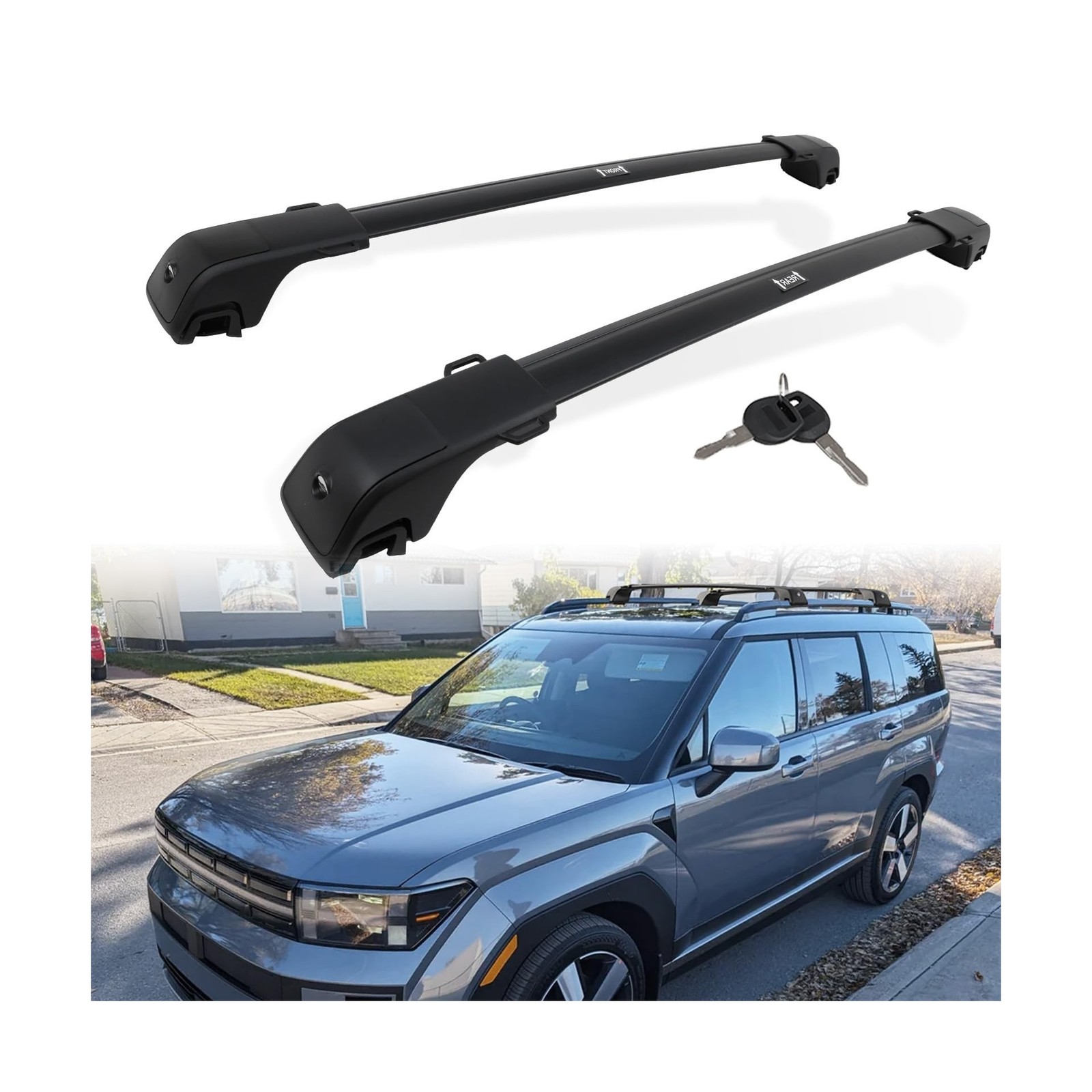 265LBS Lockable Cross Bars Roof Rack Fit for Hyundai Santa Fe 2024-2026 Alumi...