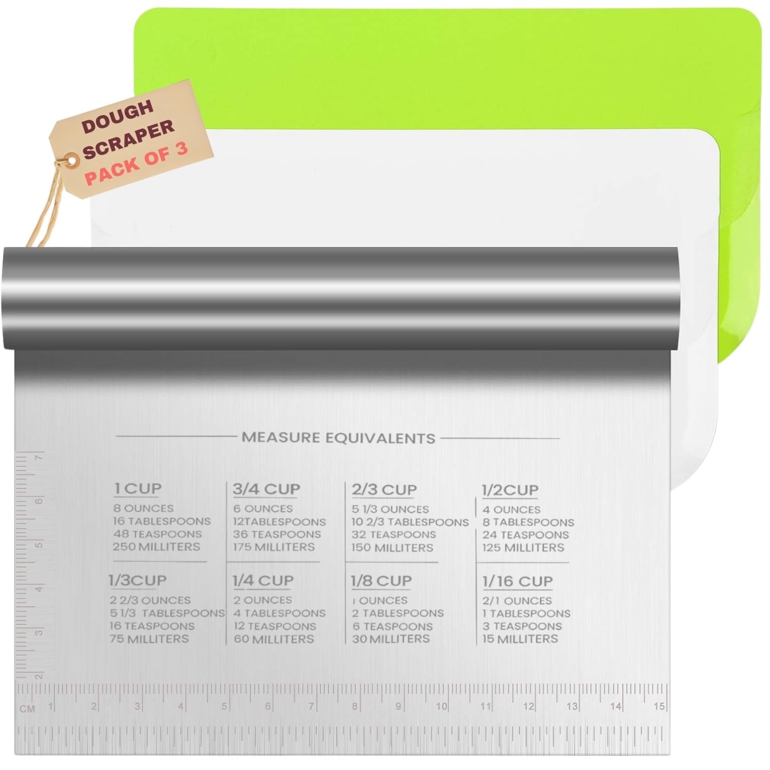 BOORIKA Dough Scraper & Bench Kitchen – Stainless Steel L, Silver
