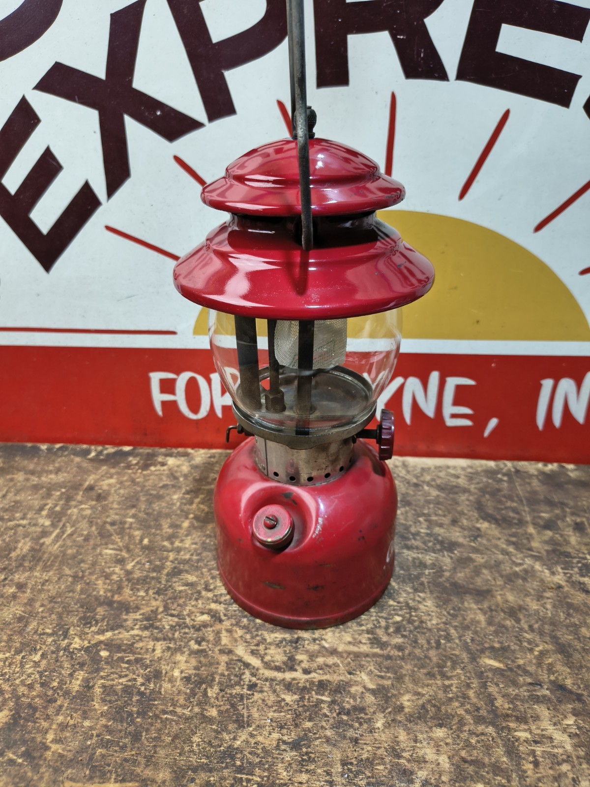 Coleman 1966 Lantern Red 200A with Globe Camping Dated 8/66 Tested Works