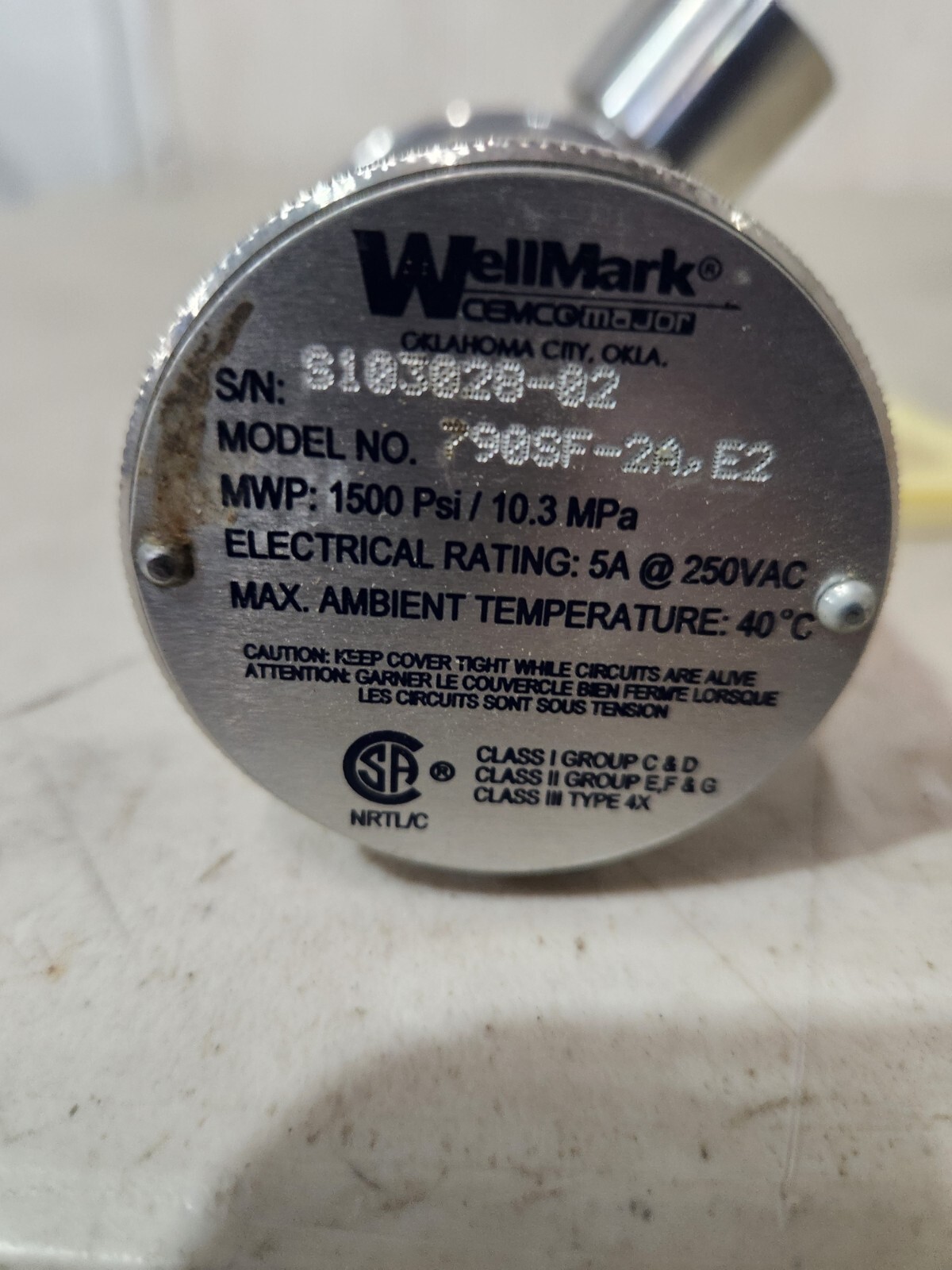 Wellmark 790SF-2A.E2 Level Switch