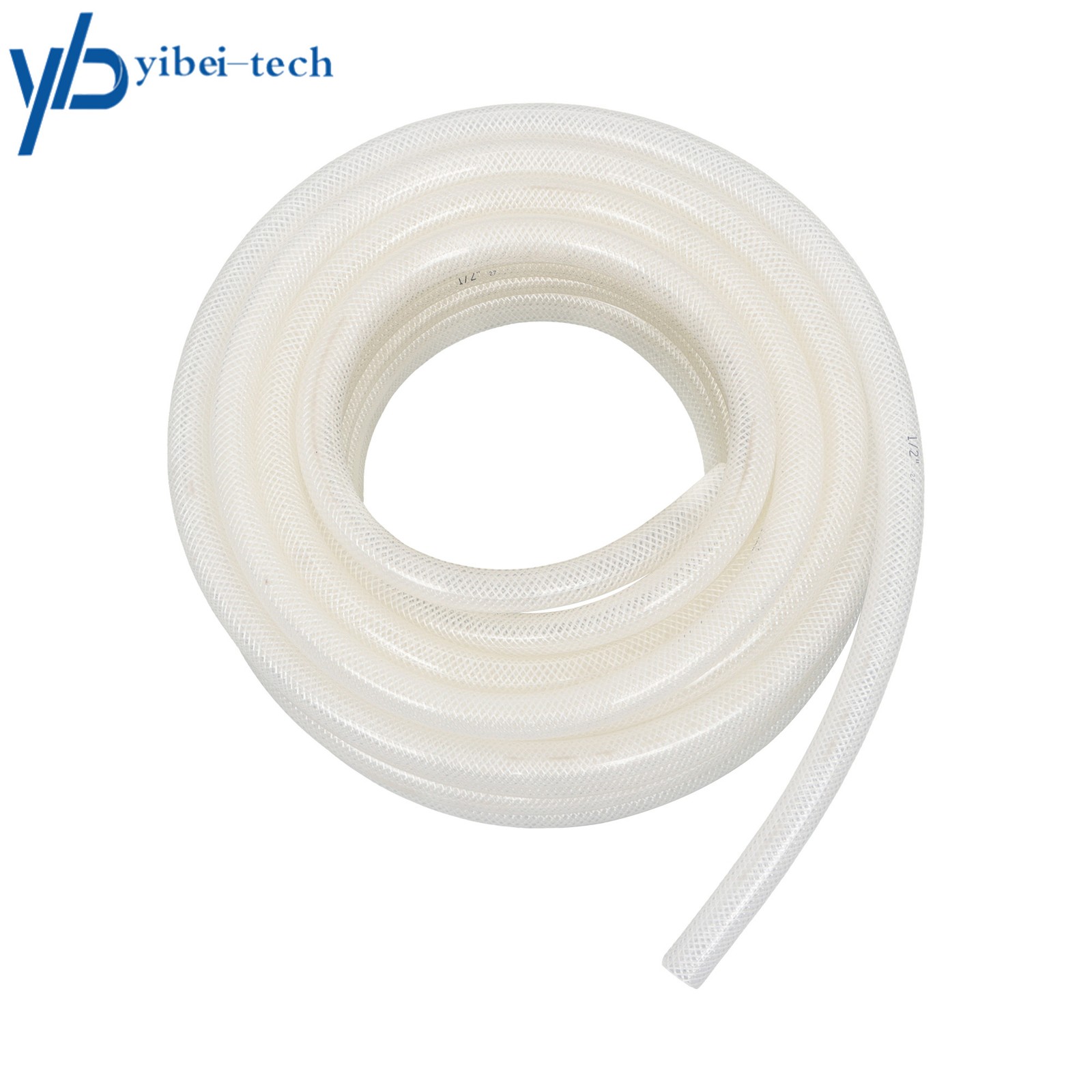 Braided Clear PVC Vinyl Tubing 1/2" ID 3/4" OD PVC High Pressure Water Hose 50FT