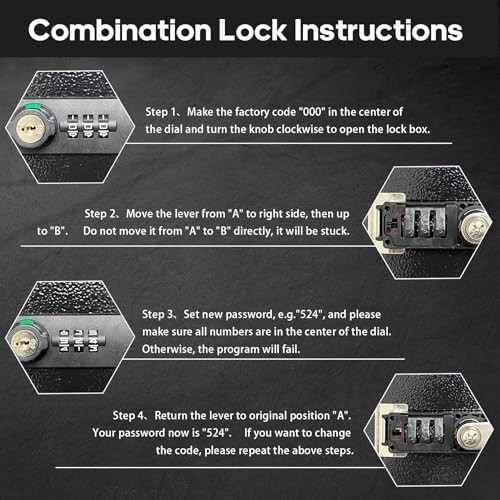 Fireproof Lock Box for Documents, Fire Resistant Safe Fire Safe Box with Dual Co
