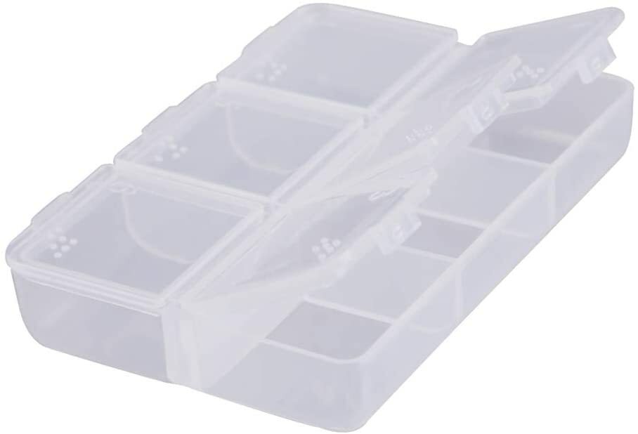1Pc Travel Portable 6 Grid braille marks Medicine Drug Pill Case