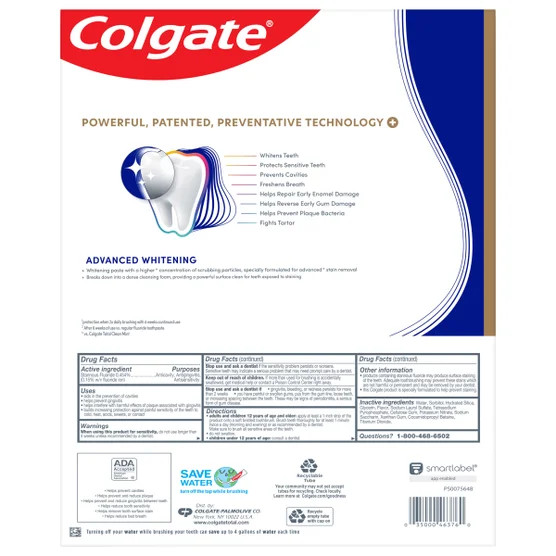 Colgate Advanced Whitening Toothpaste 6.4 oz 5-pack Total