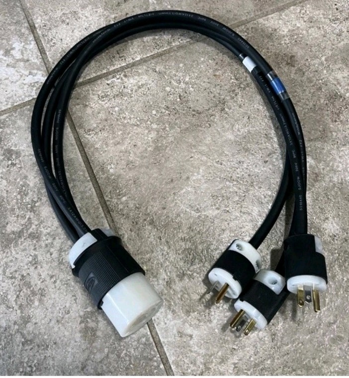 L21-30 Female to 3x 15A Edison Male Splitter Cord Threefer 300V Power Adapter