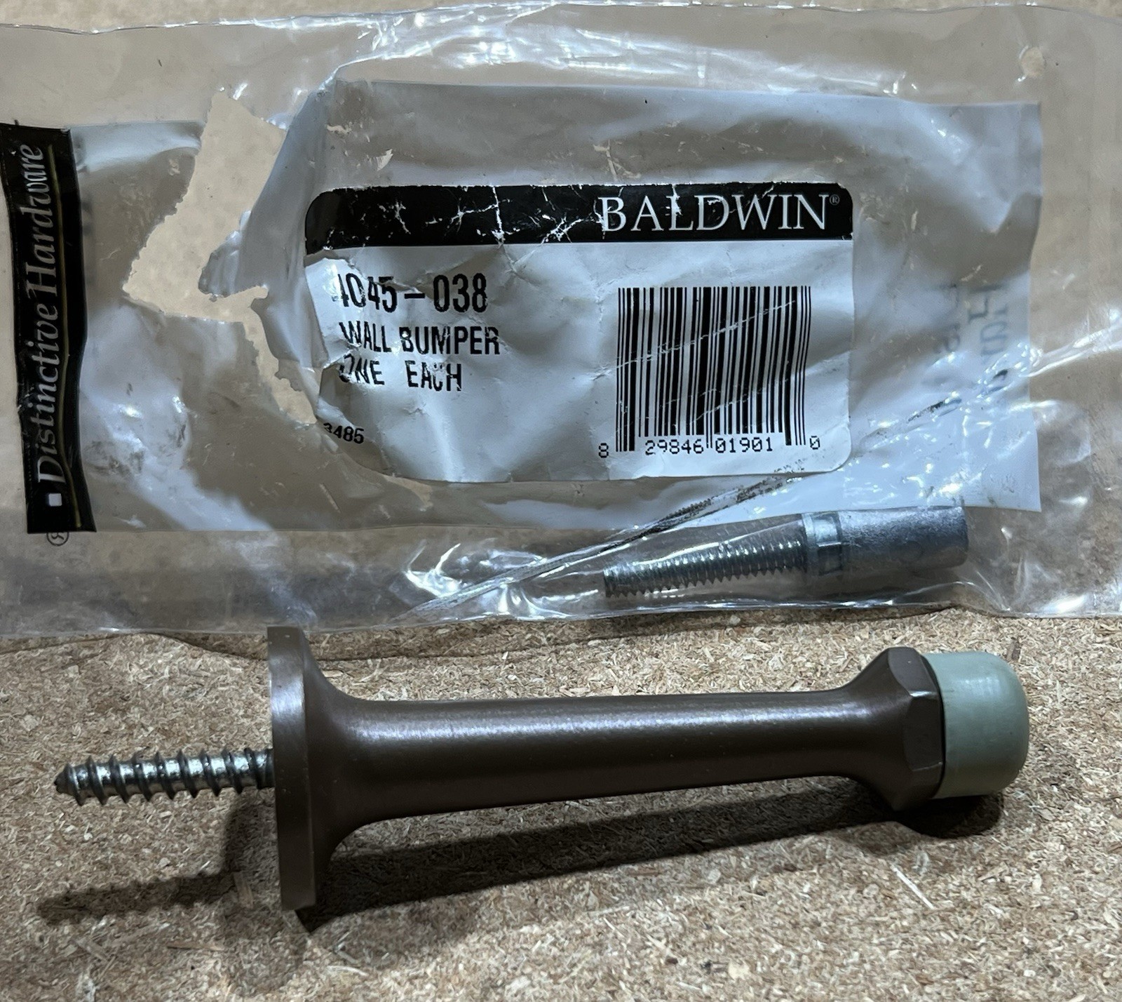 Baldwin 4045-038 Solid Brass 3" Door Stop Aged Brass Finish NOS