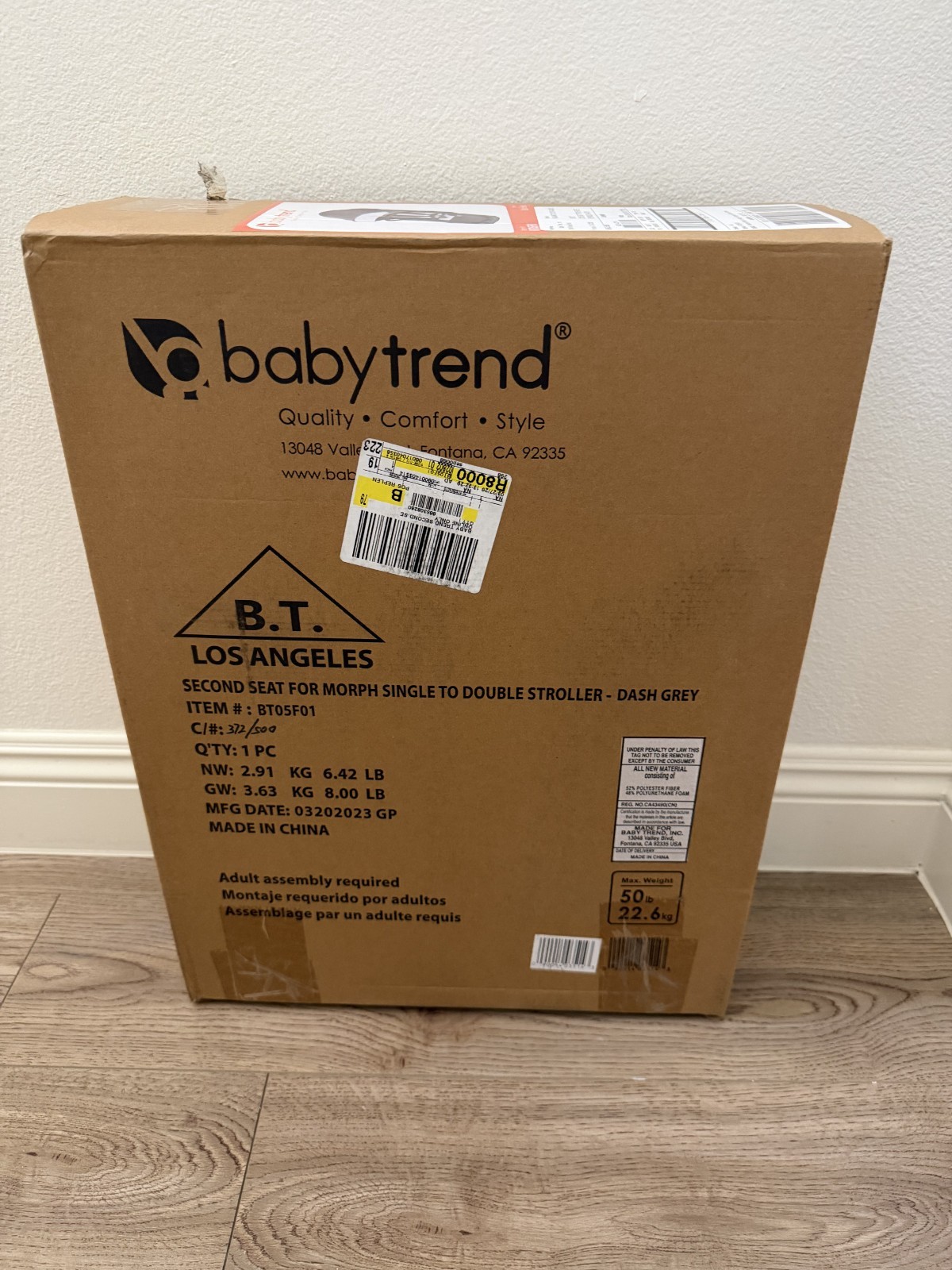 Baby Trend Morph Single to Double Stroller SECOND SEAT Dash Grey BT05F01