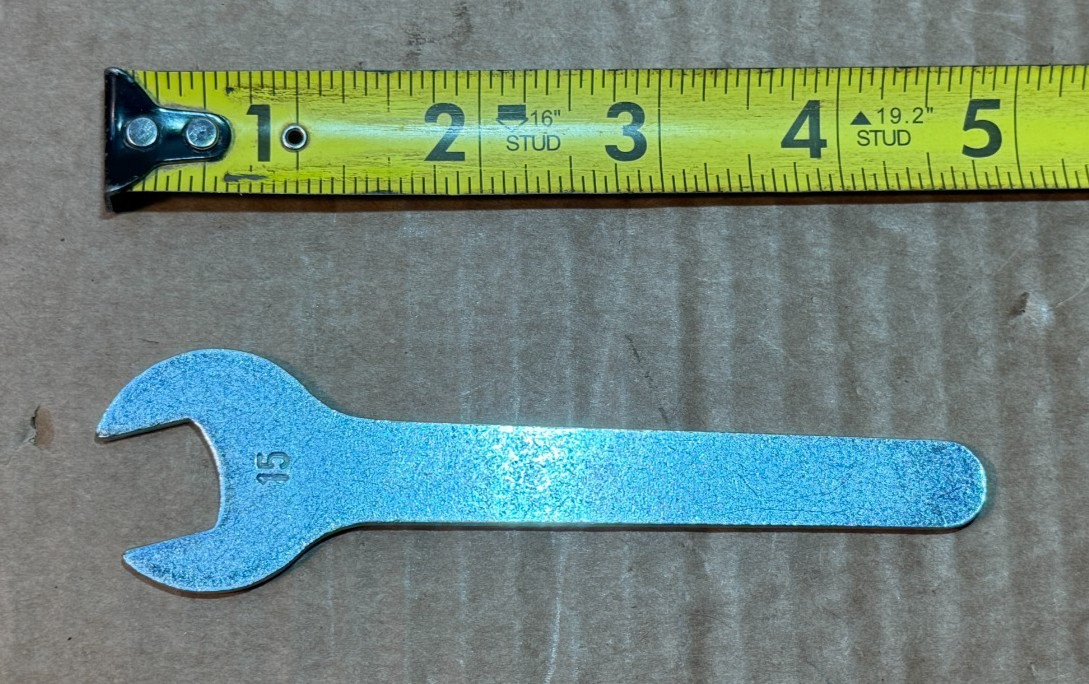 Thin 15mm Wrench, 3 mm Thick, Service Wrench / Air Tool Wrench