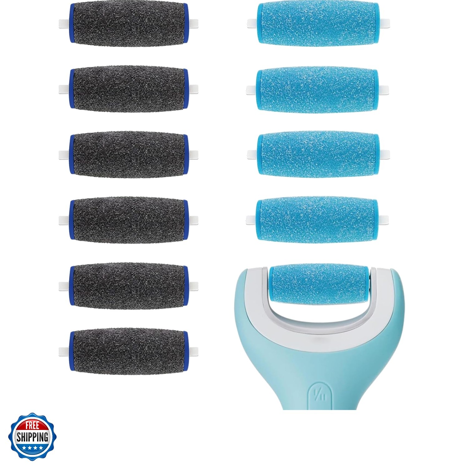 11 Pack Replacement Roller Heads for amop Pedi Perfect Refills Electronic Foo...
