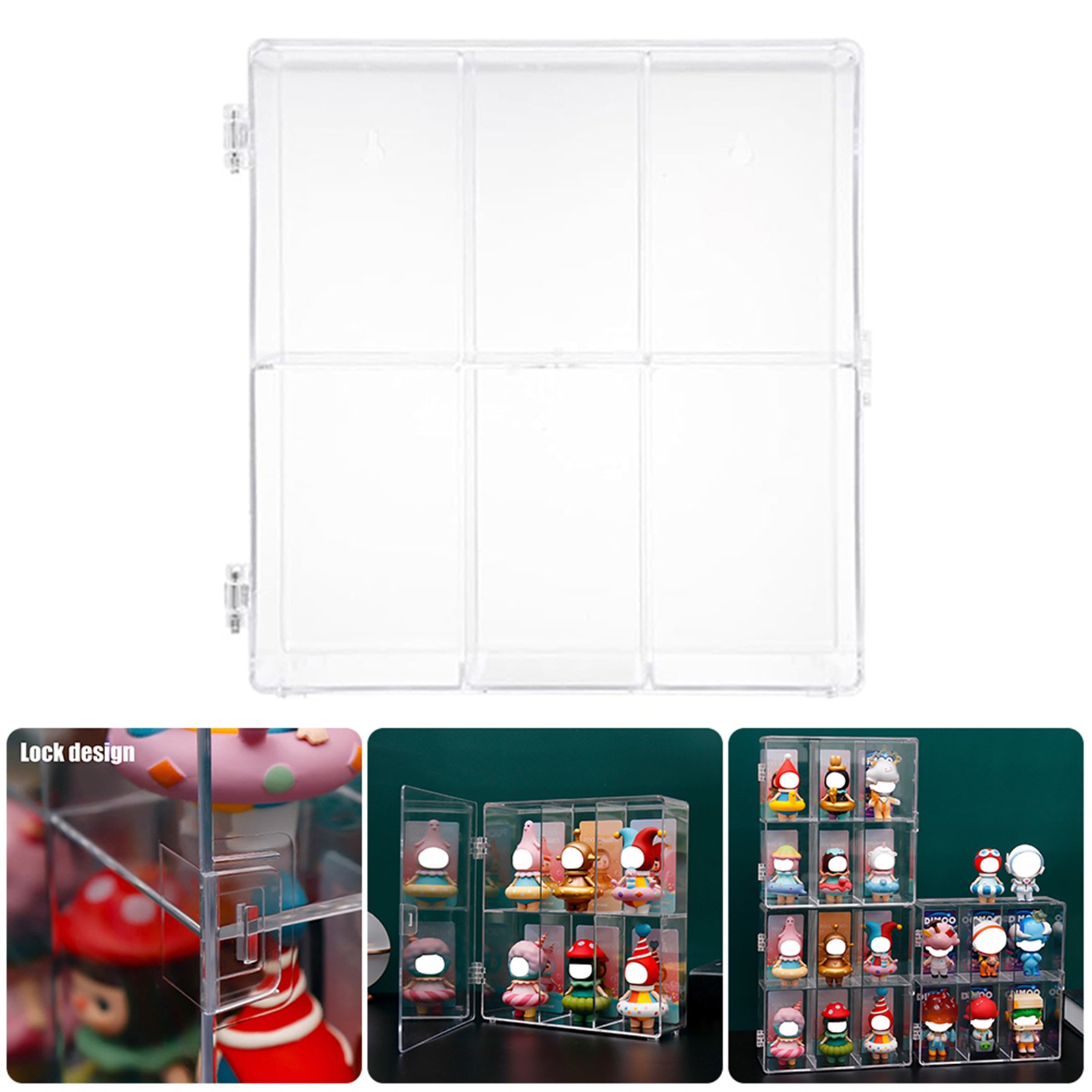 Acrylic Display Cases for Collectibles, 2 Tier Clear Shelf Boxes for Figures