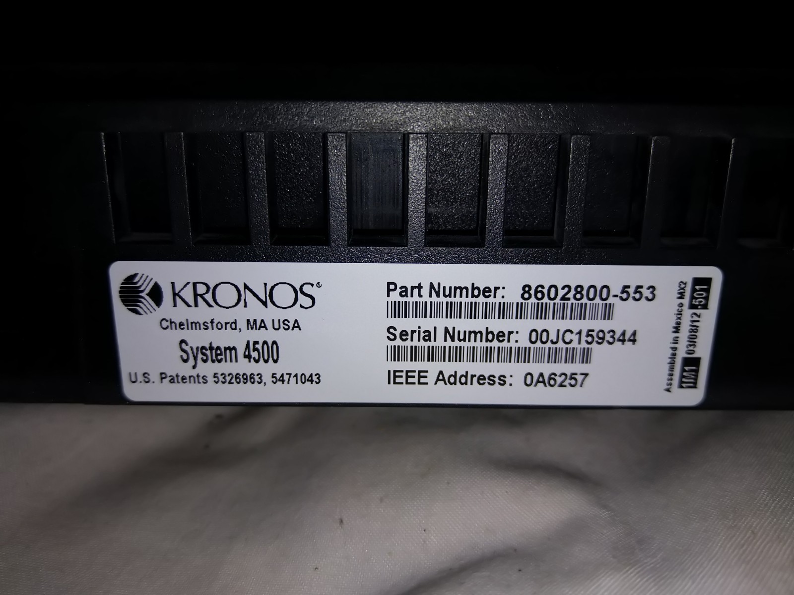 Kronos System 4500 Time Clock 8602800-553