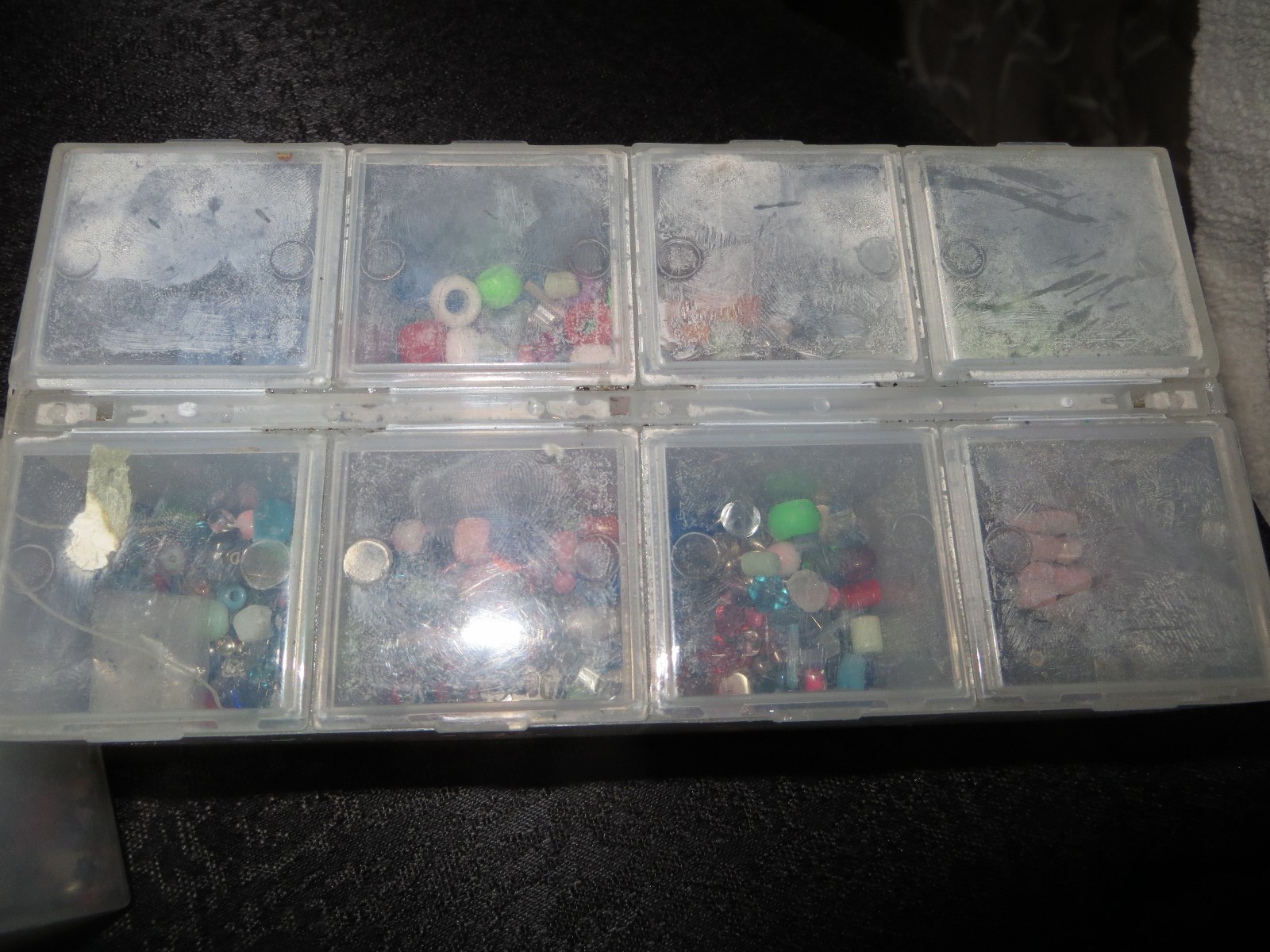 4 Bedazzle Bead/ Crafting Plastic Organizer Boxes With Beads, etc.