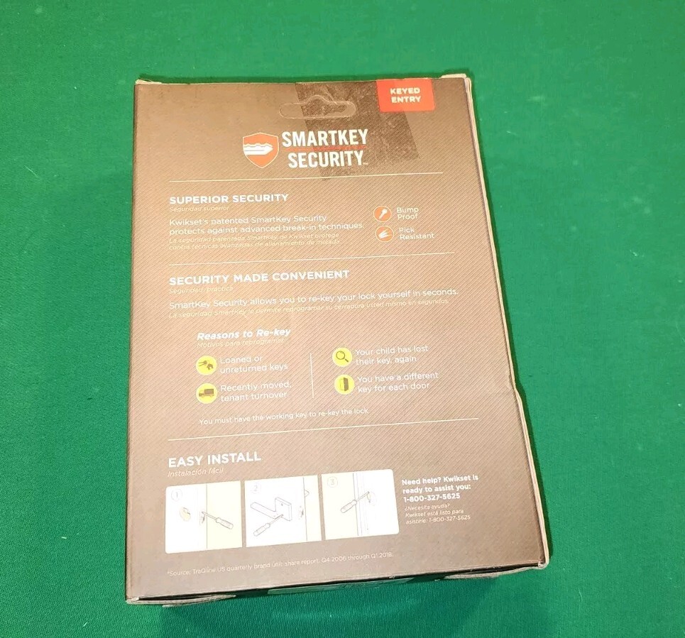 Kwikset SmartKey Entry Lockset Matte Black