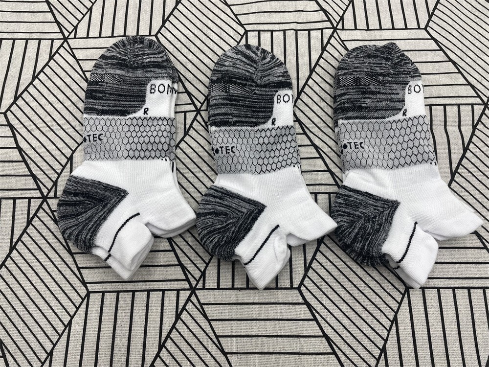 3Pairs Bombas Hex Tec Honeycomb Solid Women's White Ankle Sock Size Medium