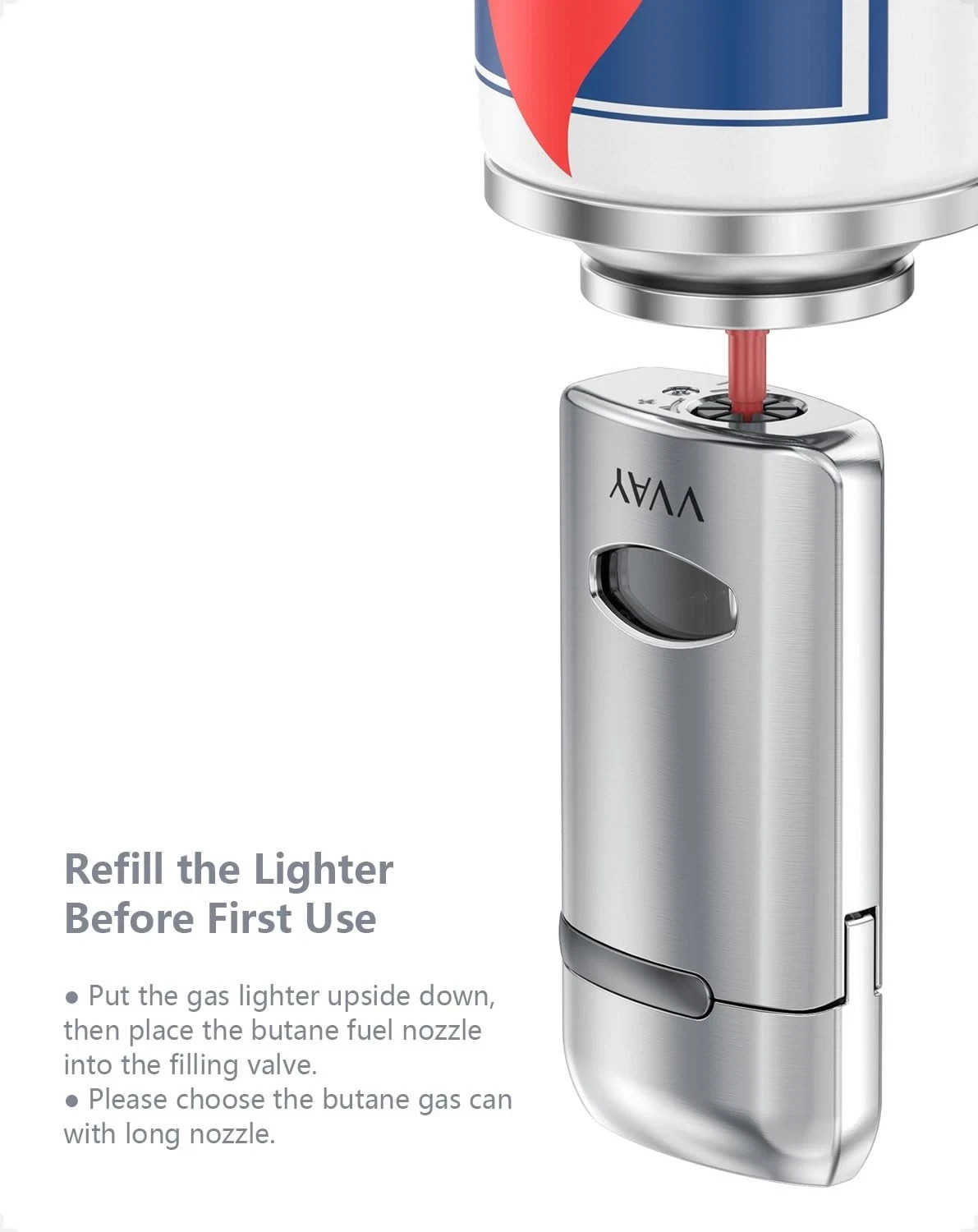 VVAY Windproof Jet Flame Lighter Butane Refillable Torch Cigarette Gas