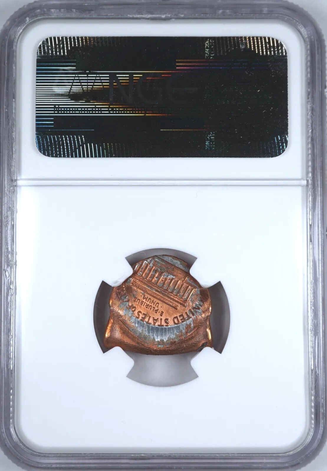 1989 1c Fold Over Strike Extremely Rare Mint Error Coin NGC MS66RD