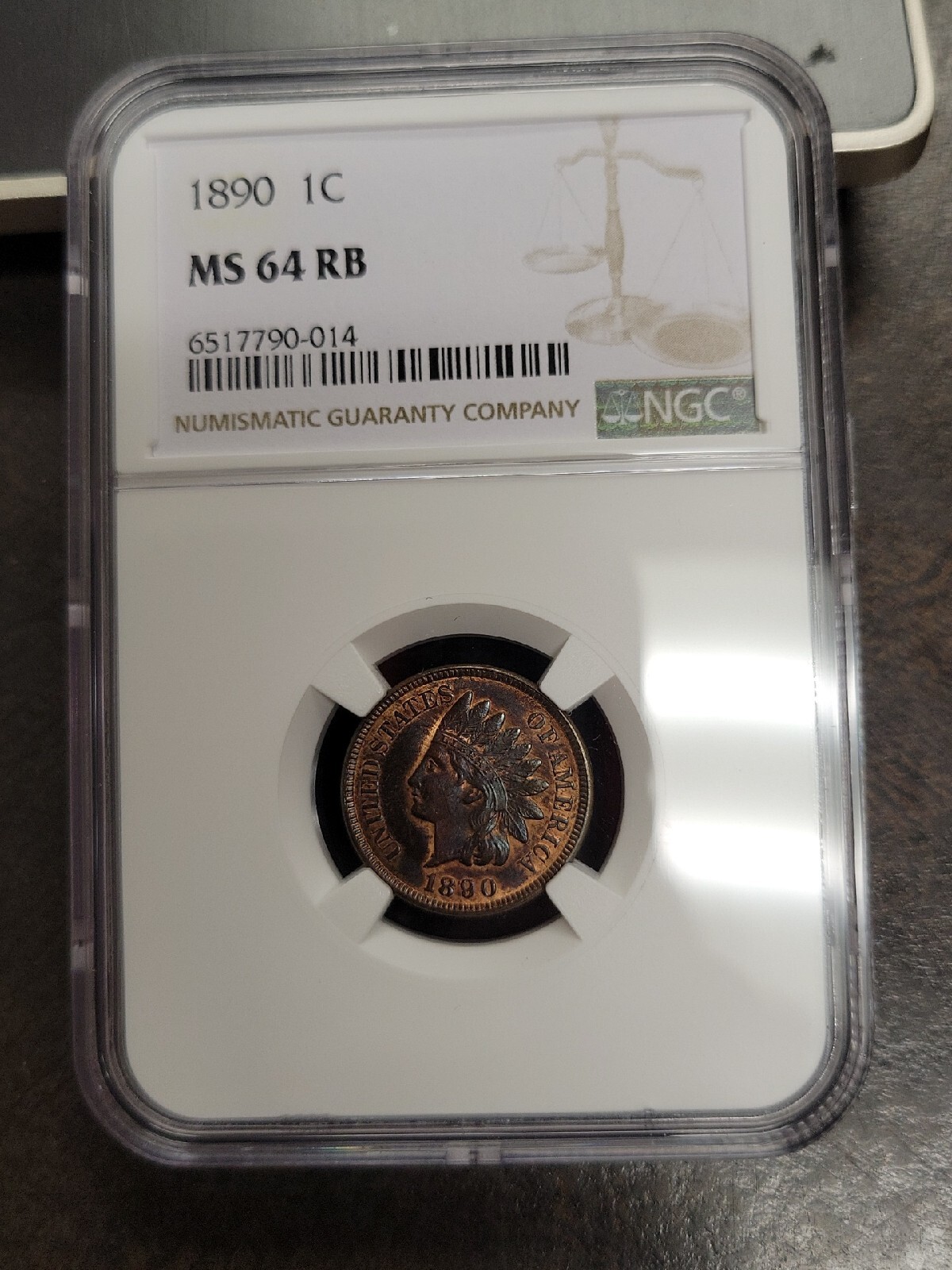 1890 NGC MS 64 MS64 RB Indian Head Cent Penny 1C Red Brown NICE HIGH GRADE