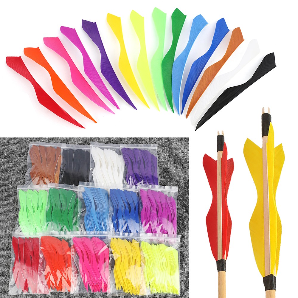 50pcs 5" Arrow Turkey Feather Natural Fletches Archery Left Wing Arrows DIY Hunt