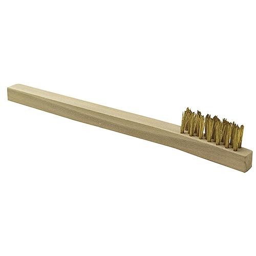 Seachoice - 7-3/4 Inch Wooden Handle Brass Bristle Mini Wire Brush