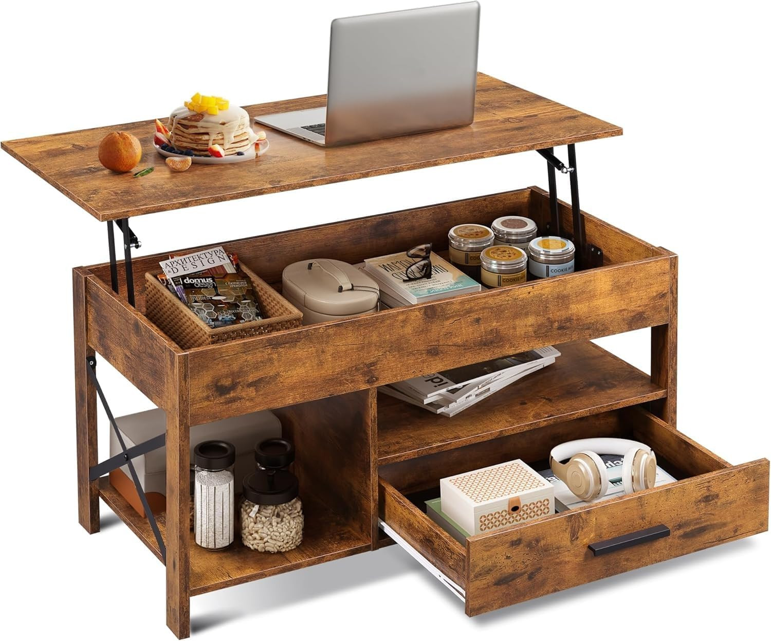 Coffee Table, 39" Lift Top Coffee Table with Hidden Compartment, Storage Drawers