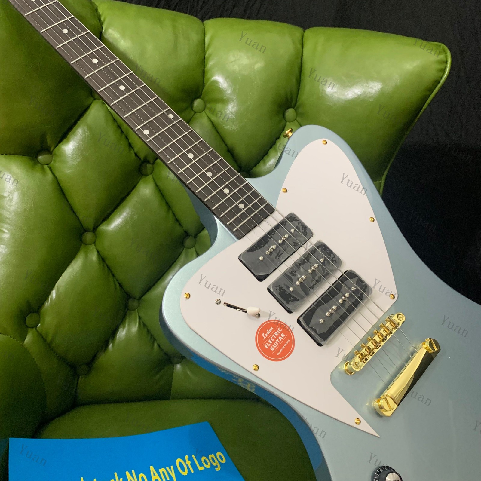Left-Handed Solid Electric Guitar 3P90 Spickups Rounded Fret Edge Bone Nut