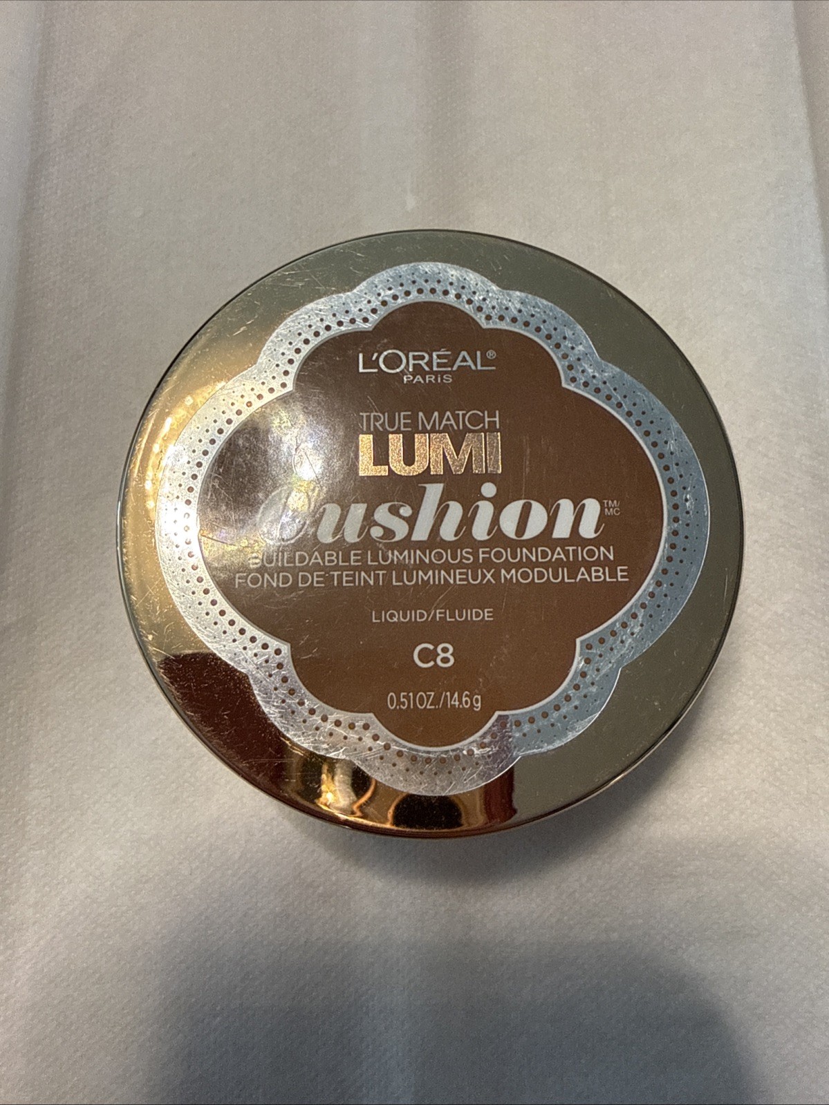 L'Oréal Paris True Match Lumi Cushion Foundation, C8 Cocoa, 0.51 oz.