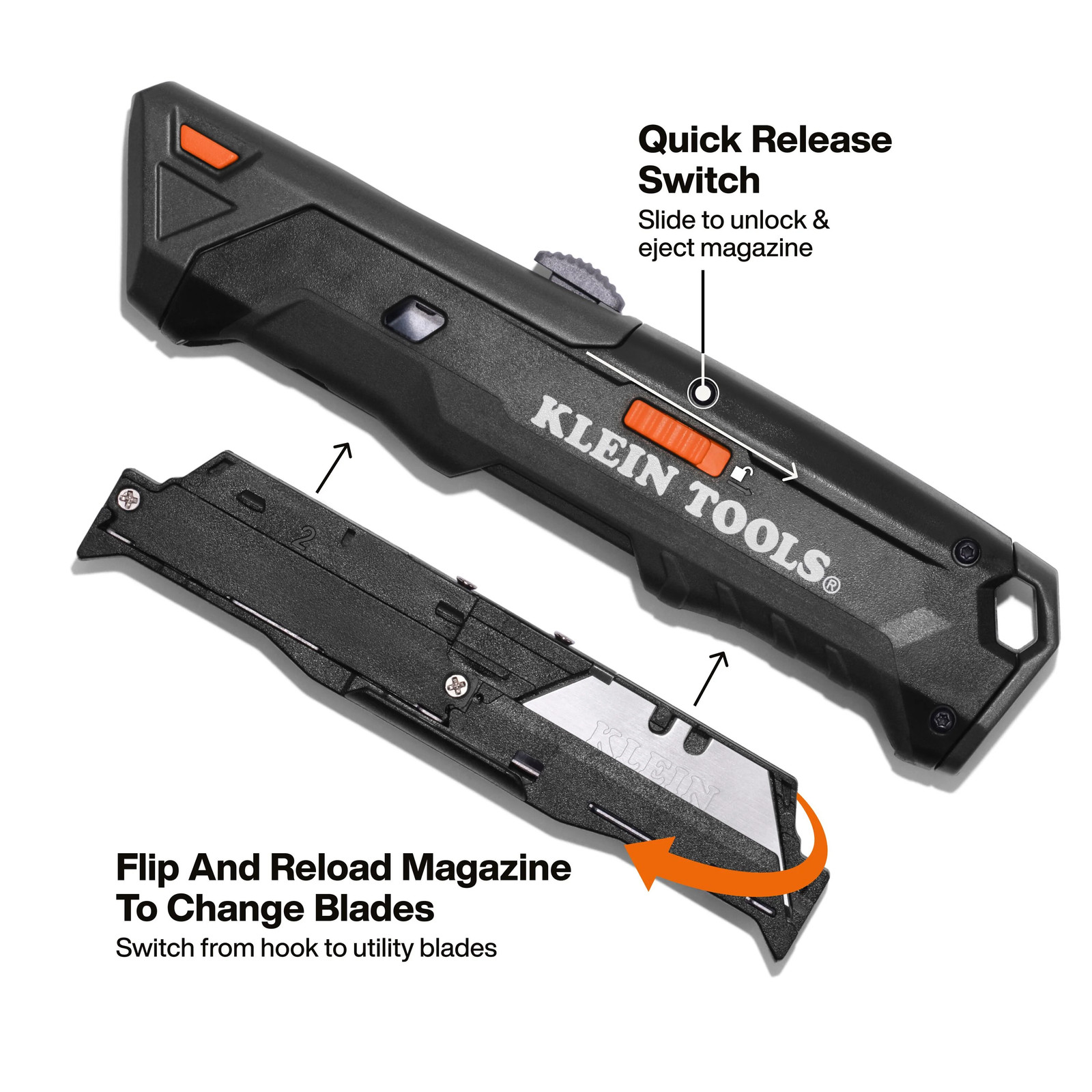 Klein Tools 44308 Auto-Loading Retractable Utility Knife with Dual-Sided Blade