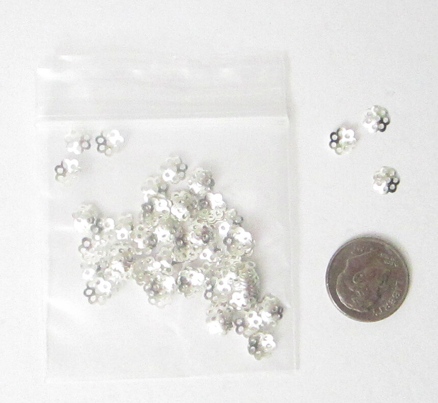 6 MM  BEAD CAPS-SILVER PLATED-PKG OF 500 TERRIFIC DEAL