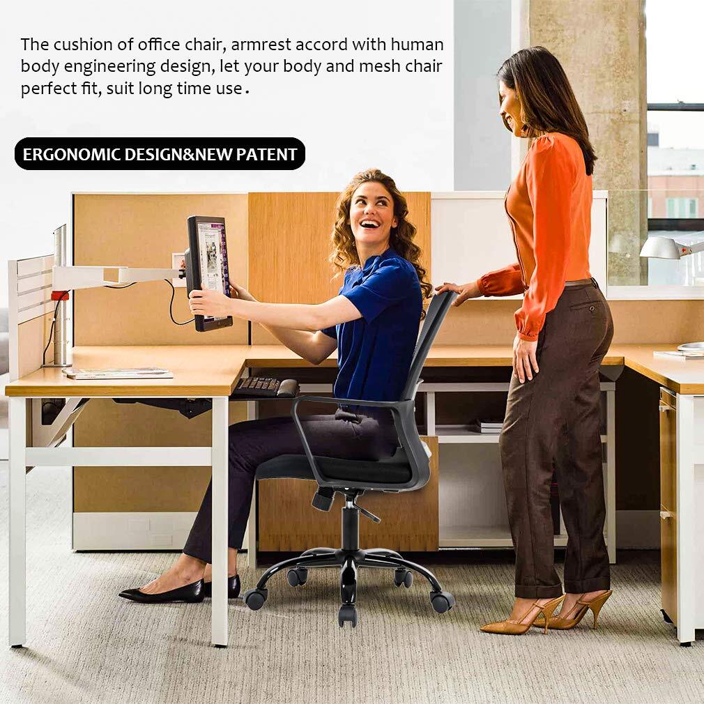 PayLessHere Ergonomic Desk Swivel Rolling Computer Executive Lumbar Support T...