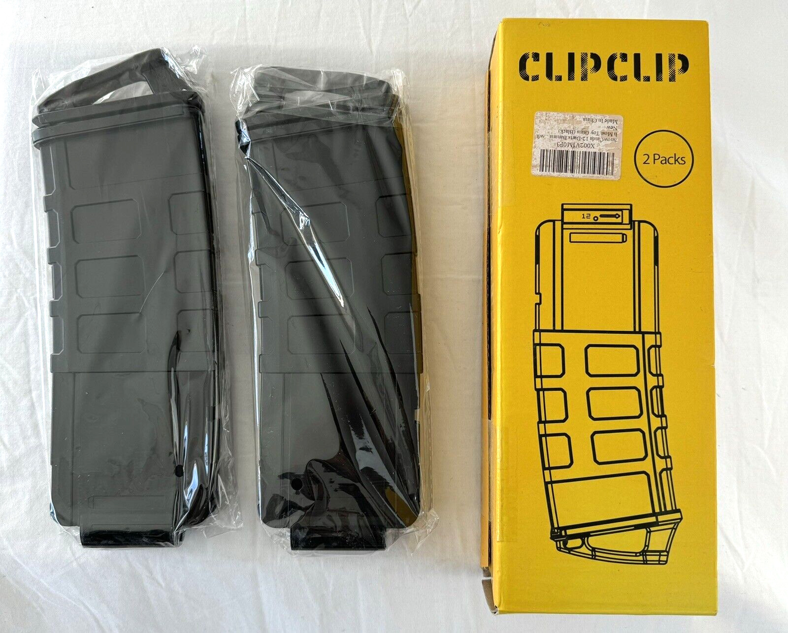 2 CLIP Snow Cinda QHX-220B 12 Foam Bullet/Dart Magazines for Nerf Guns/Toys