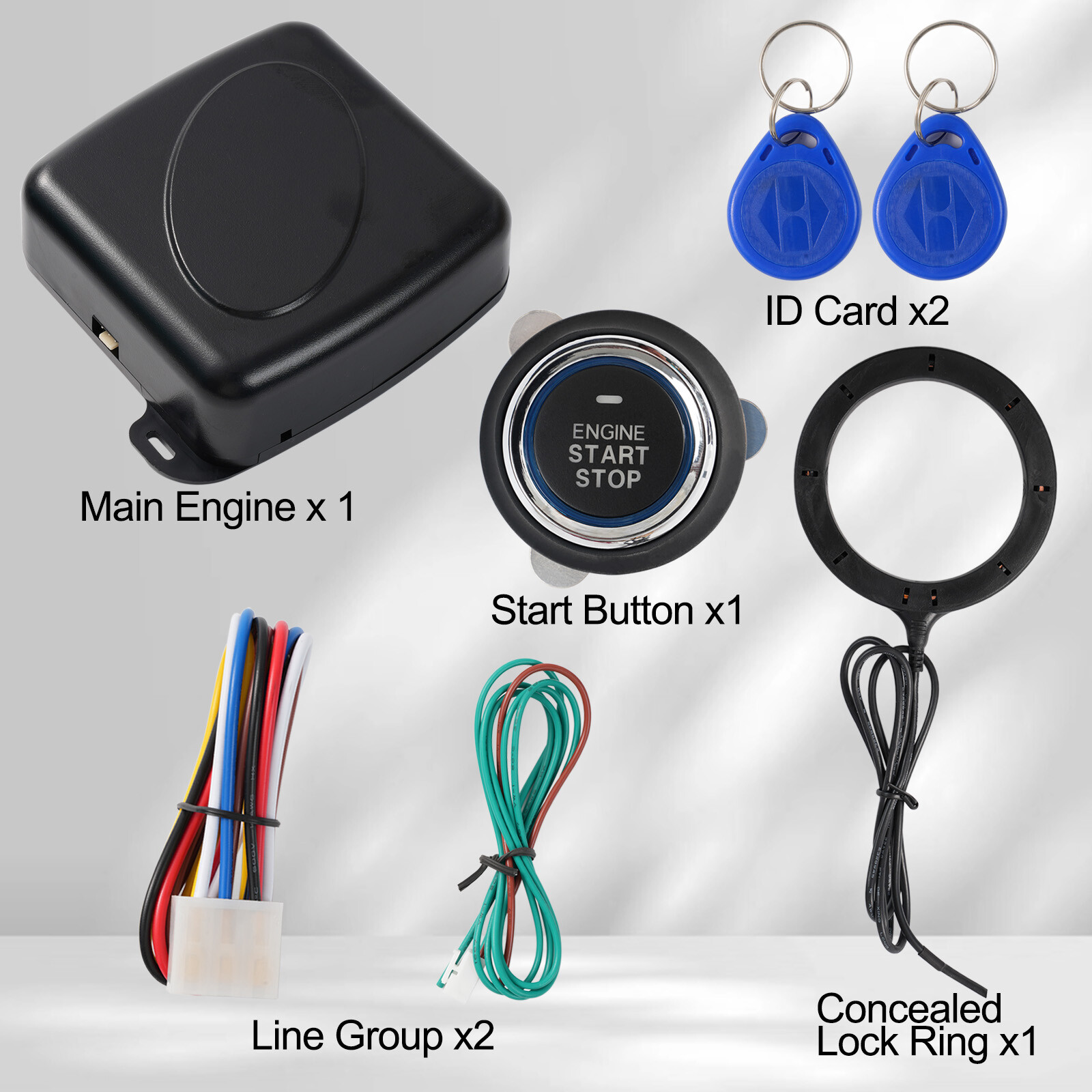 Universal Anti-Theft 12V RFID Car Ignition Start Push Button Keyless Entry Kit