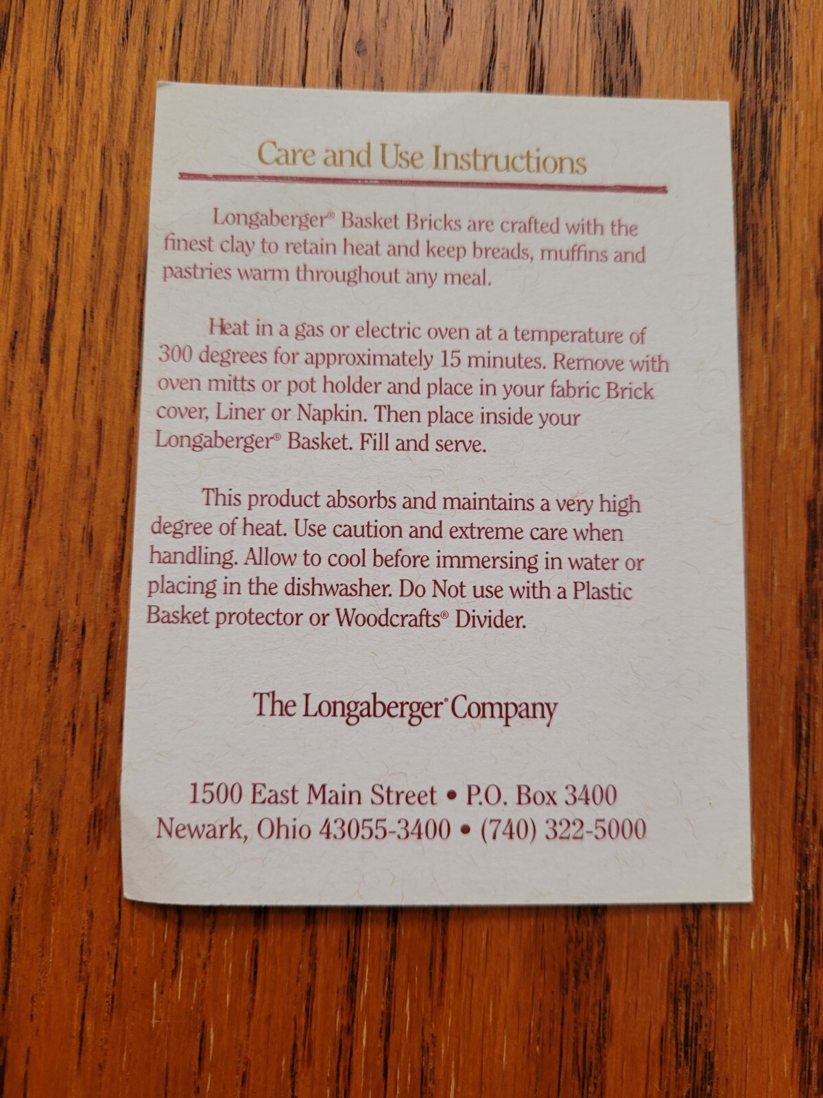 NEW Longaberger Buffet Brick