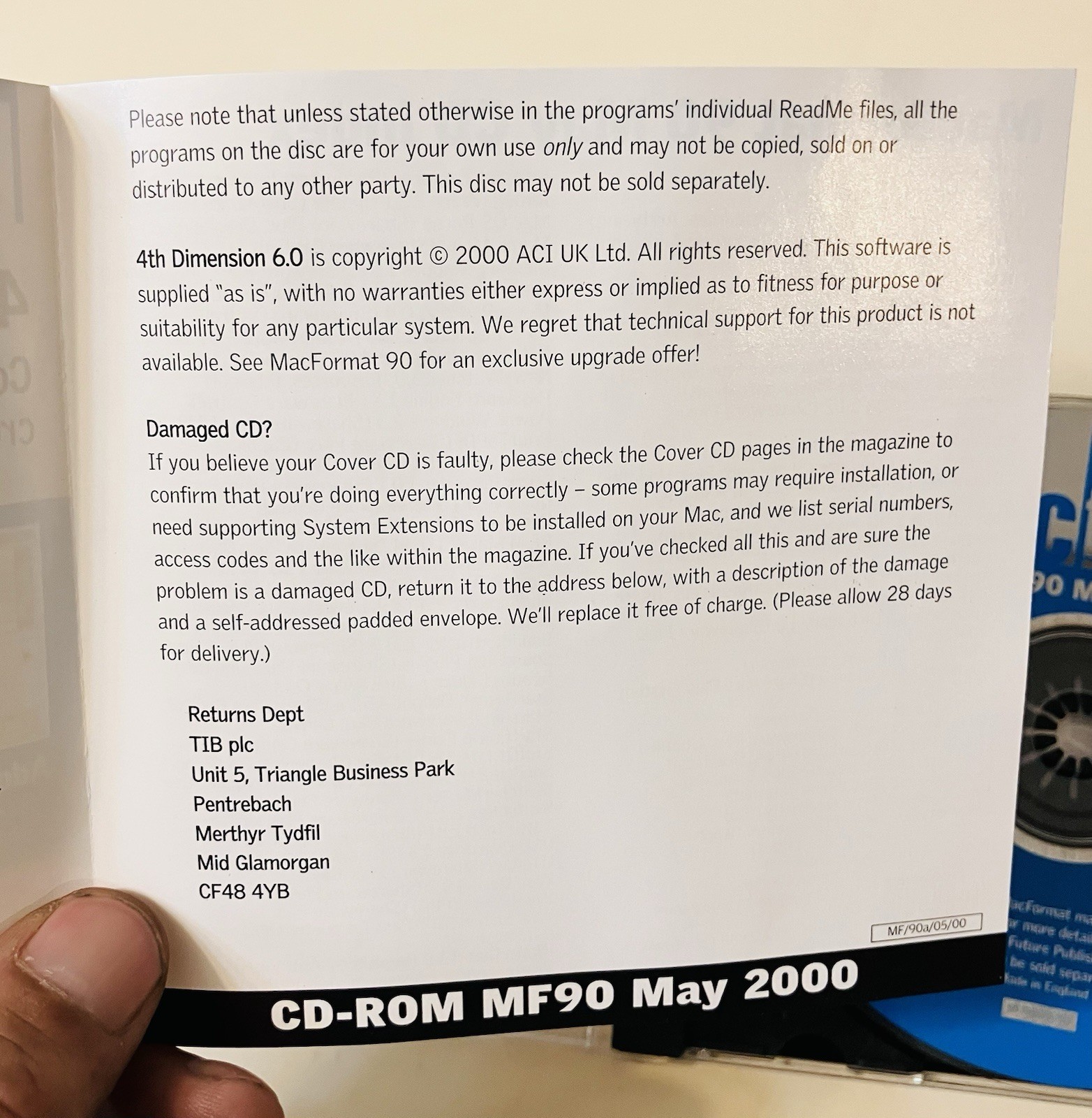 MacFormat MF90 Cover Disc Macintosh Mac OS Software Apple CD