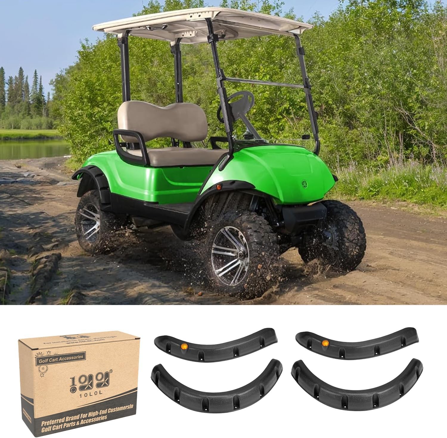 10L0L Golf Cart Fender Flares for Yamaha Drive G29 2007-2016 - 4 Piece Standard