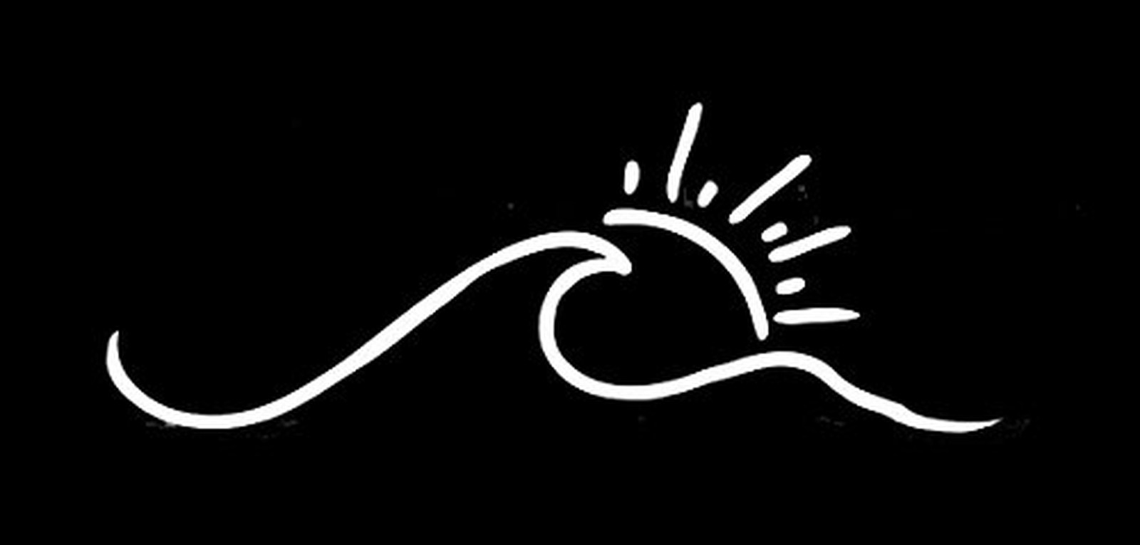 Sun and Waves NOK Decal Vinyl Sticker |Cars Trucks Walls Laptop|White|5.5 x 2...