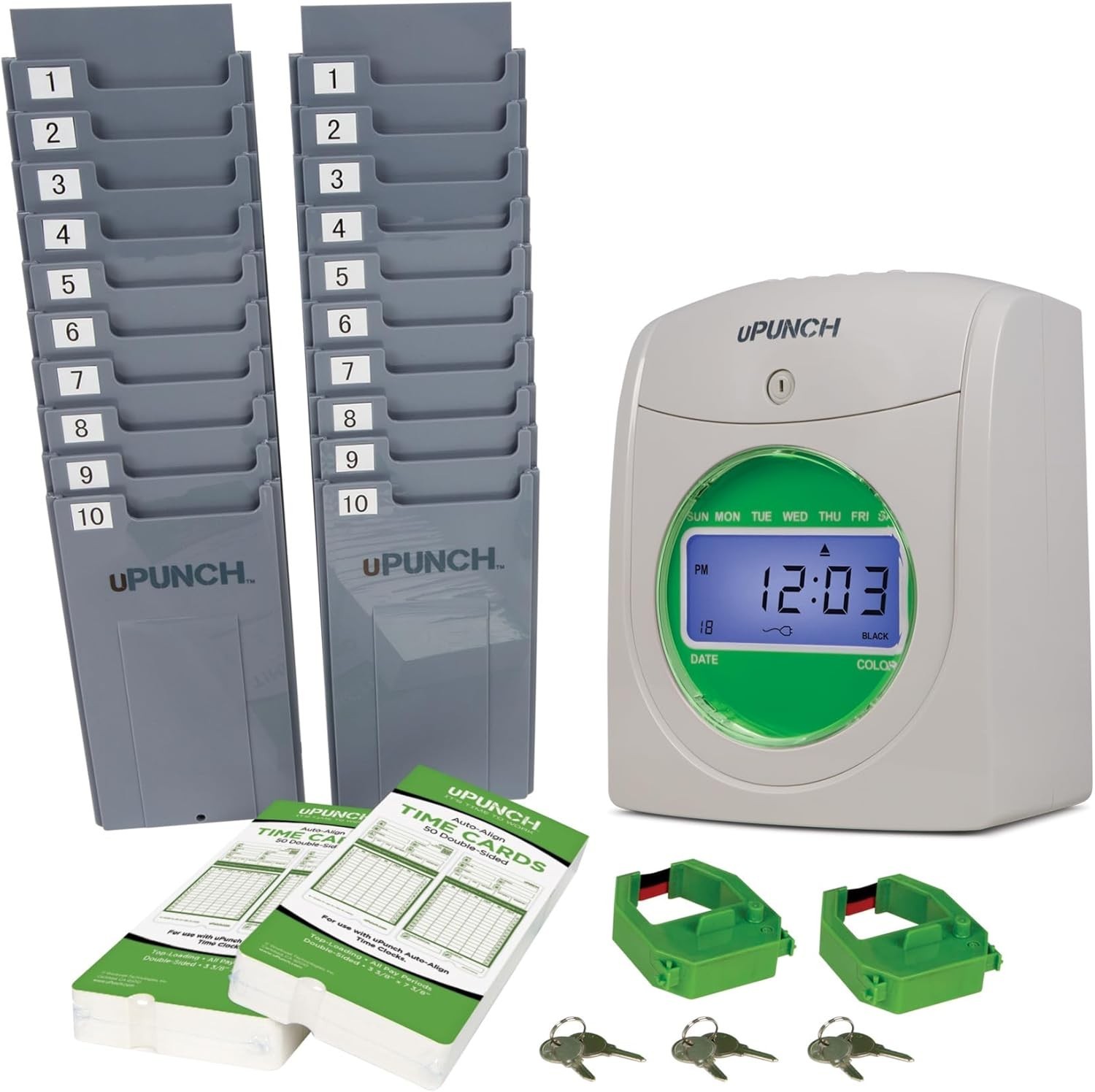 Time Clock Bundle for Small Business Employee Timing Kit with Racks Keys