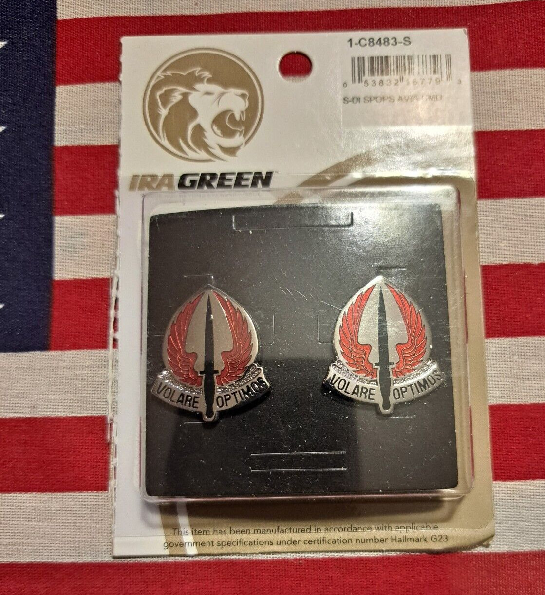 US ARMY SPECIAL OPERATIONS AVIATION COMMAND CREST DI DUI NIP PAIR