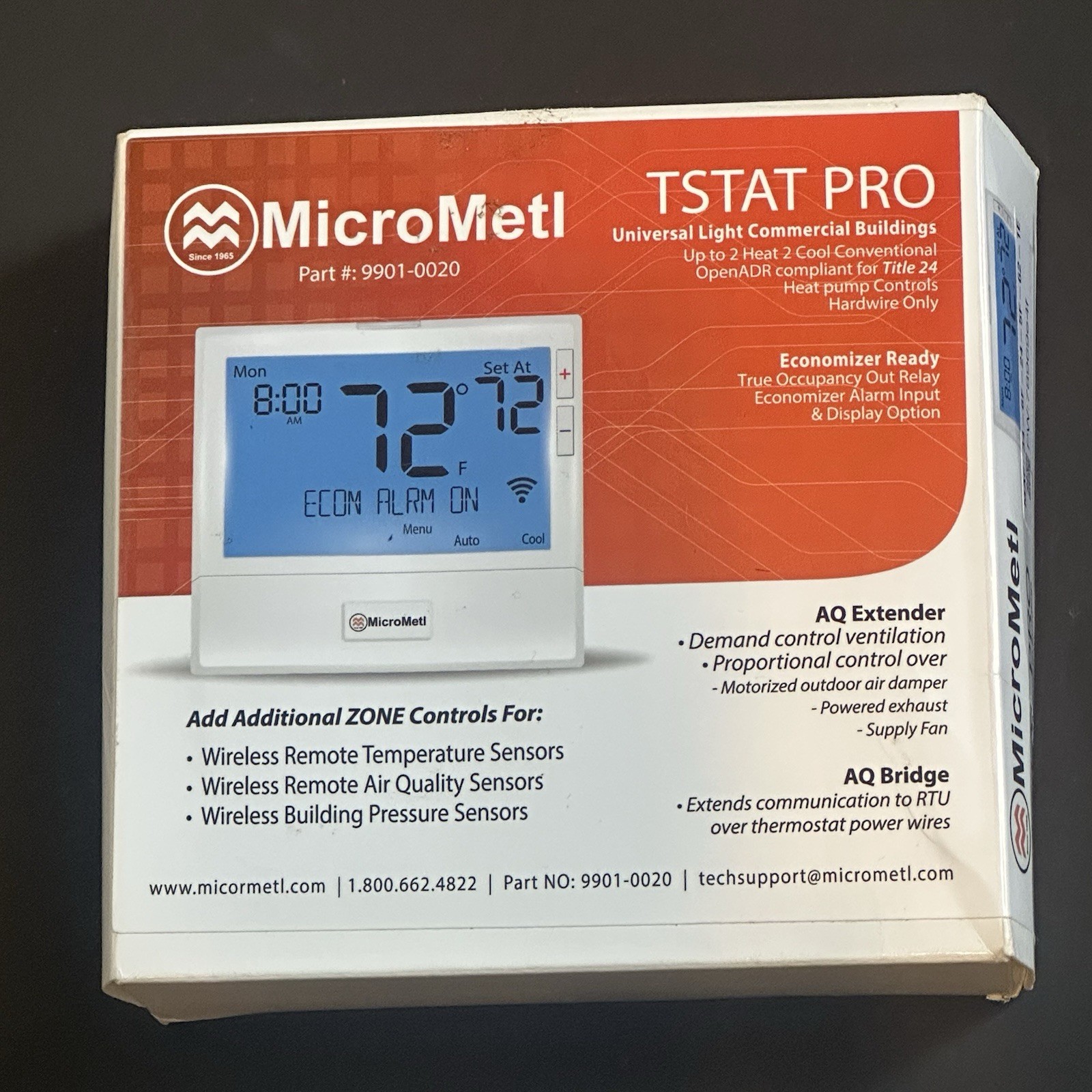 MicroMetl TSAT PRO Commercial Thermostat Part # 9901-0020 New Open Box