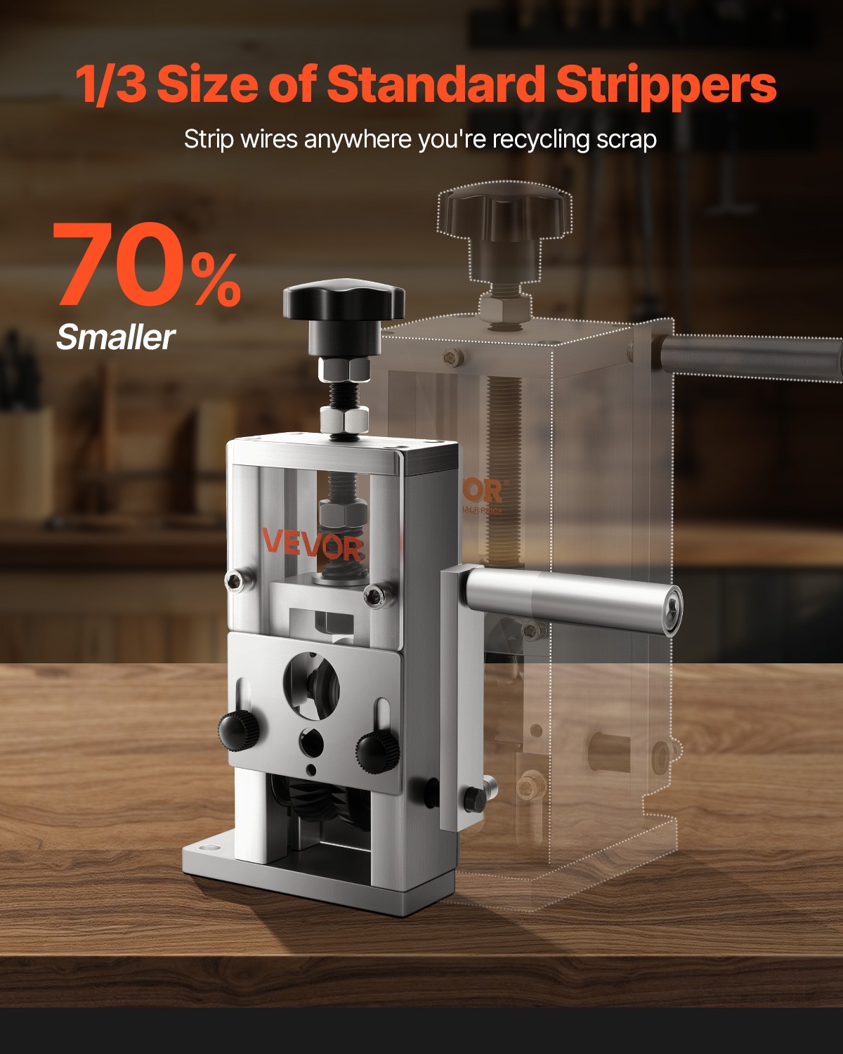 VEVOR Manual Wire Stripper Stripping Machine Hand Crank or Drill Powered