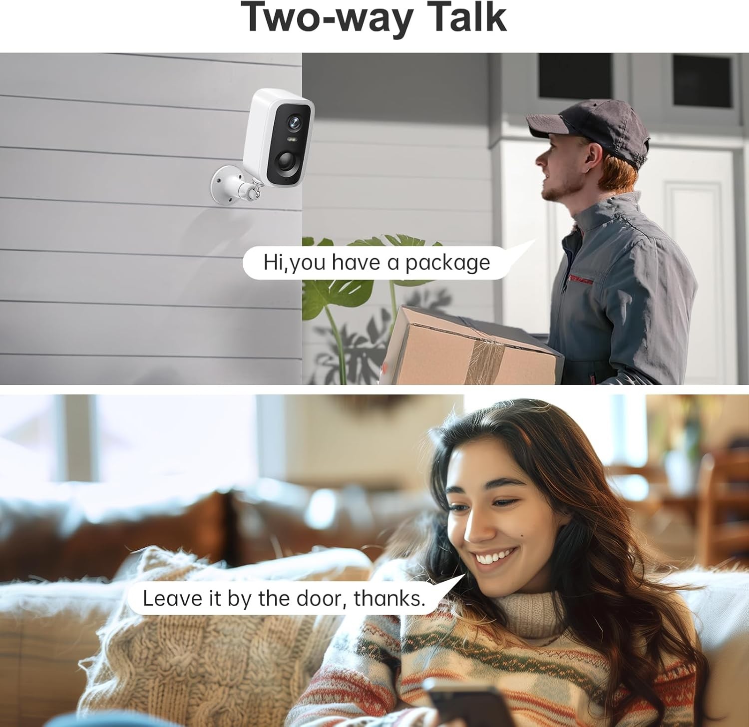 Wireless Outdoor Security Camera 2K Battery-Powered Camera 3MP Home Security Cam