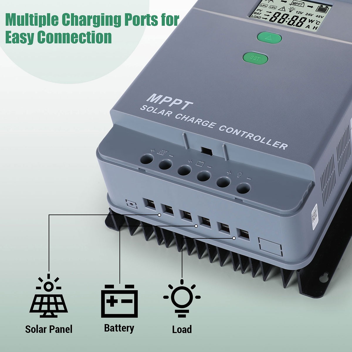 30A MPPT 12V 24V Solar Charge Controller with LCD Display Auto Regulator 2 USB