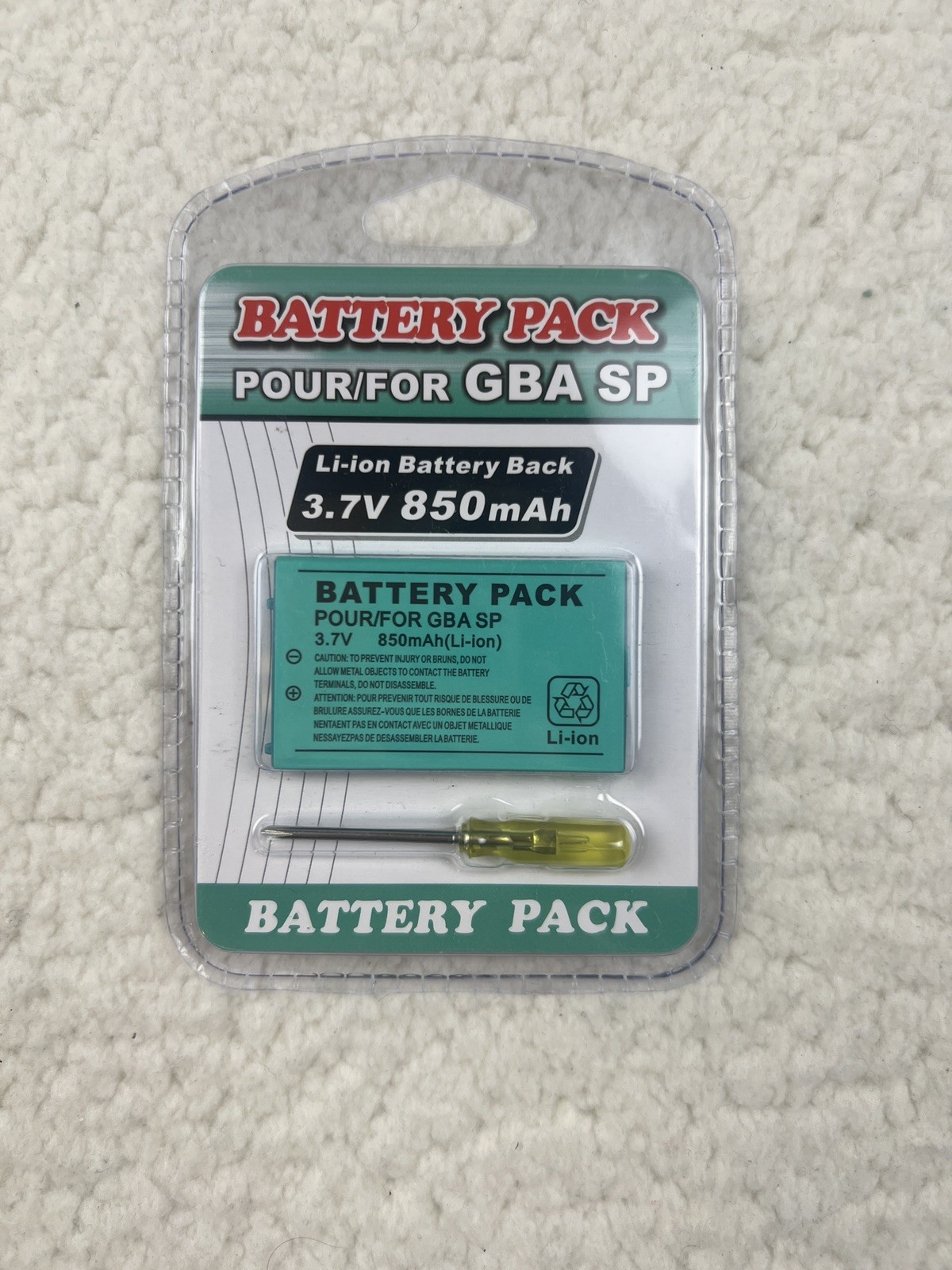 Gameboy Advance SP Battery 3.7V 850mAh Nintendo Game Boy GBA Replacement