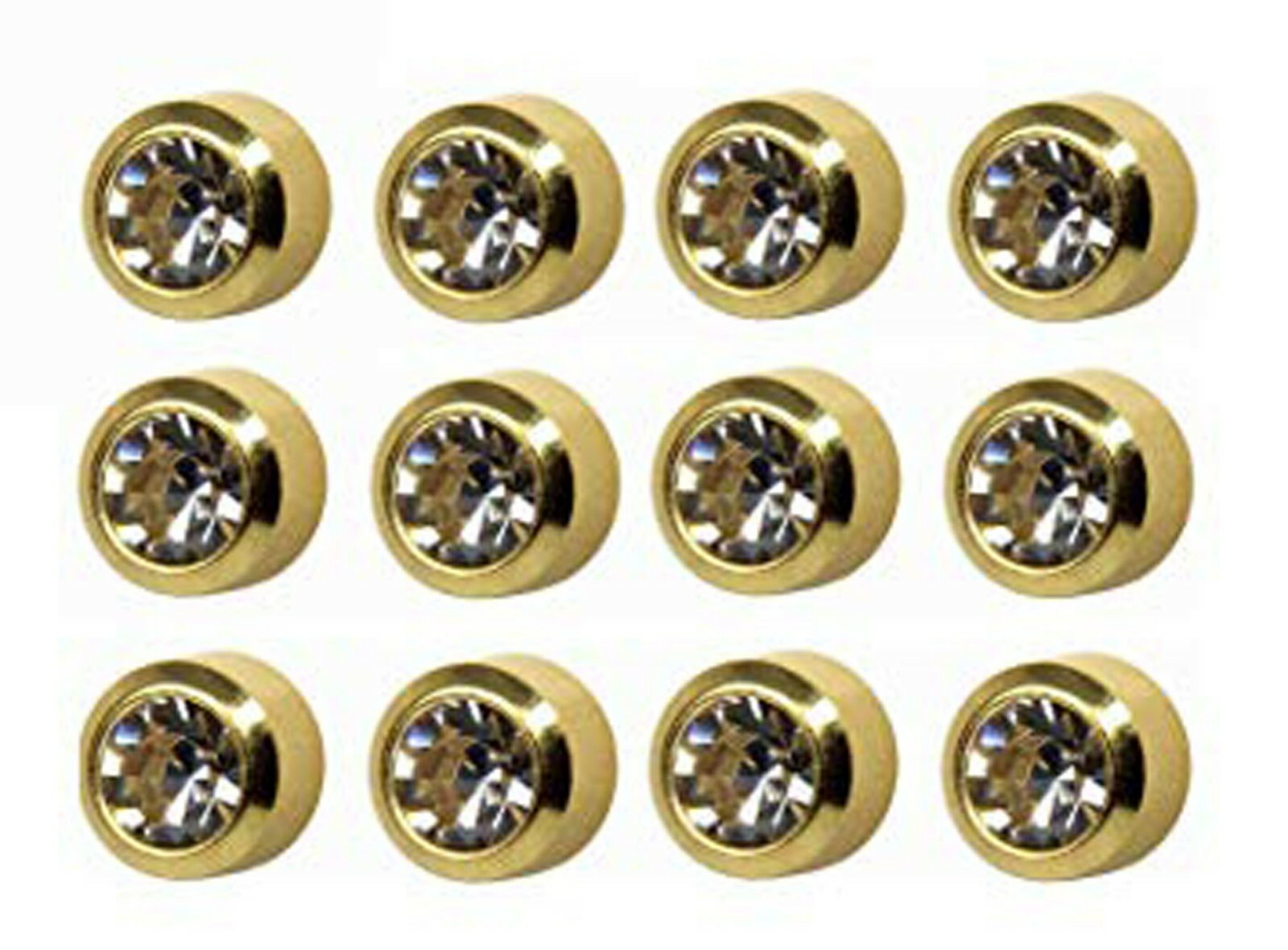 Caflon Surgical Regul 4mm Ear piercing Earrings studs 12 pair April Gold tone
