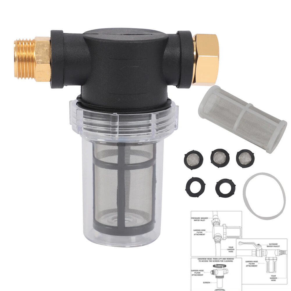 Garden Hose Inlet Filter Inline Water Pressure Washer Sediment Washing Machine