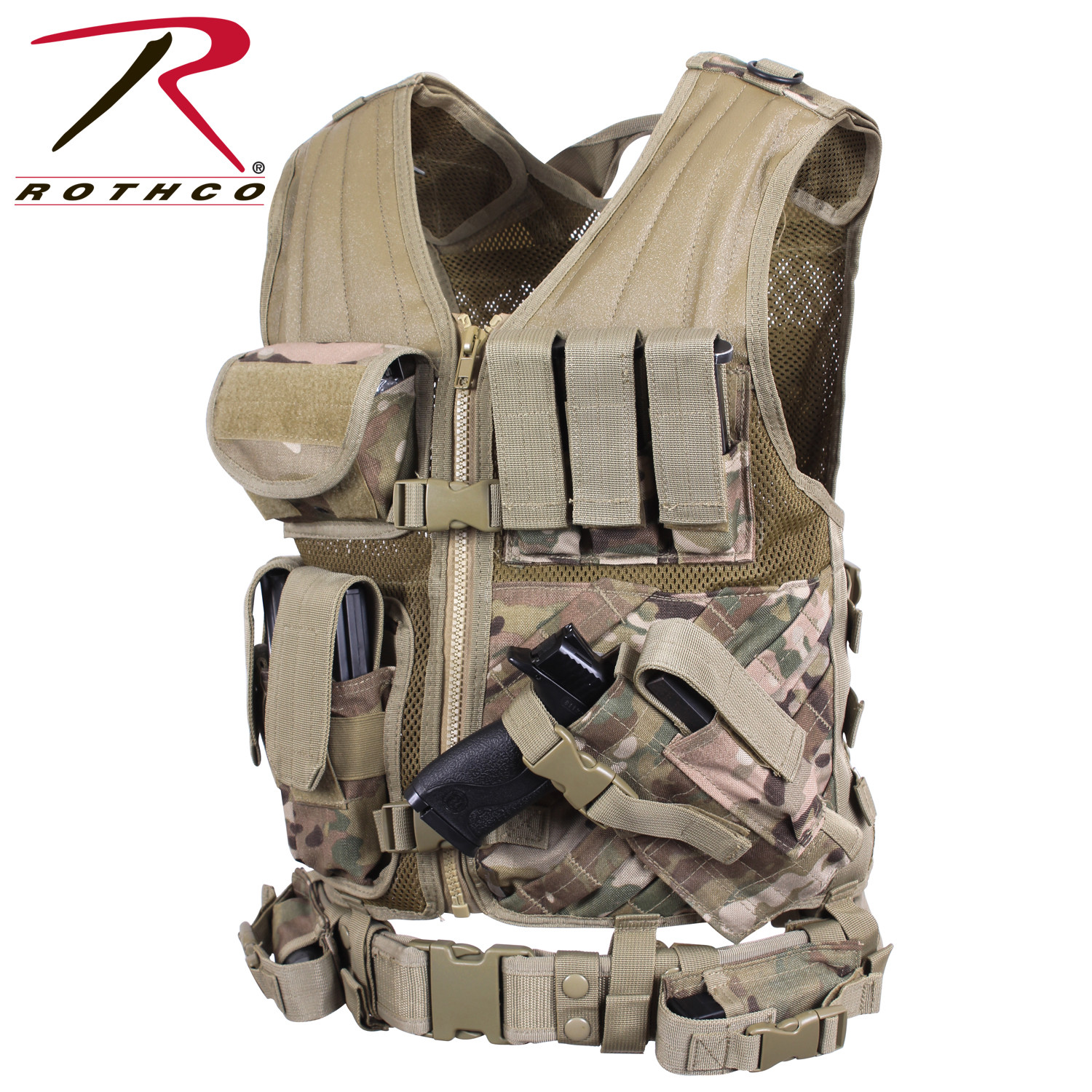 Rothco Cross Draw MOLLE Tactical Vest MULTICAM