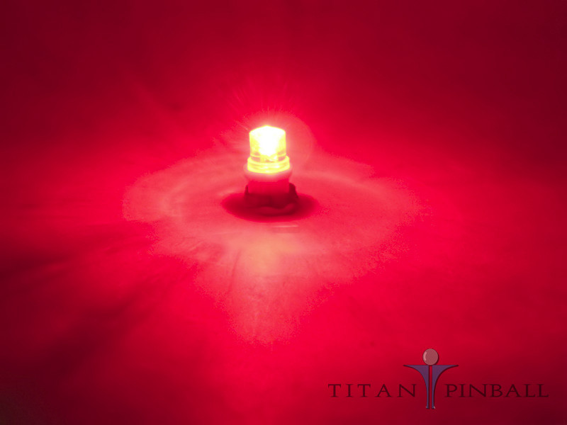 (10 Pack) - 6.3 Volt LED Bulb Concave 555 Wedge Base (T10) Pinball - RED