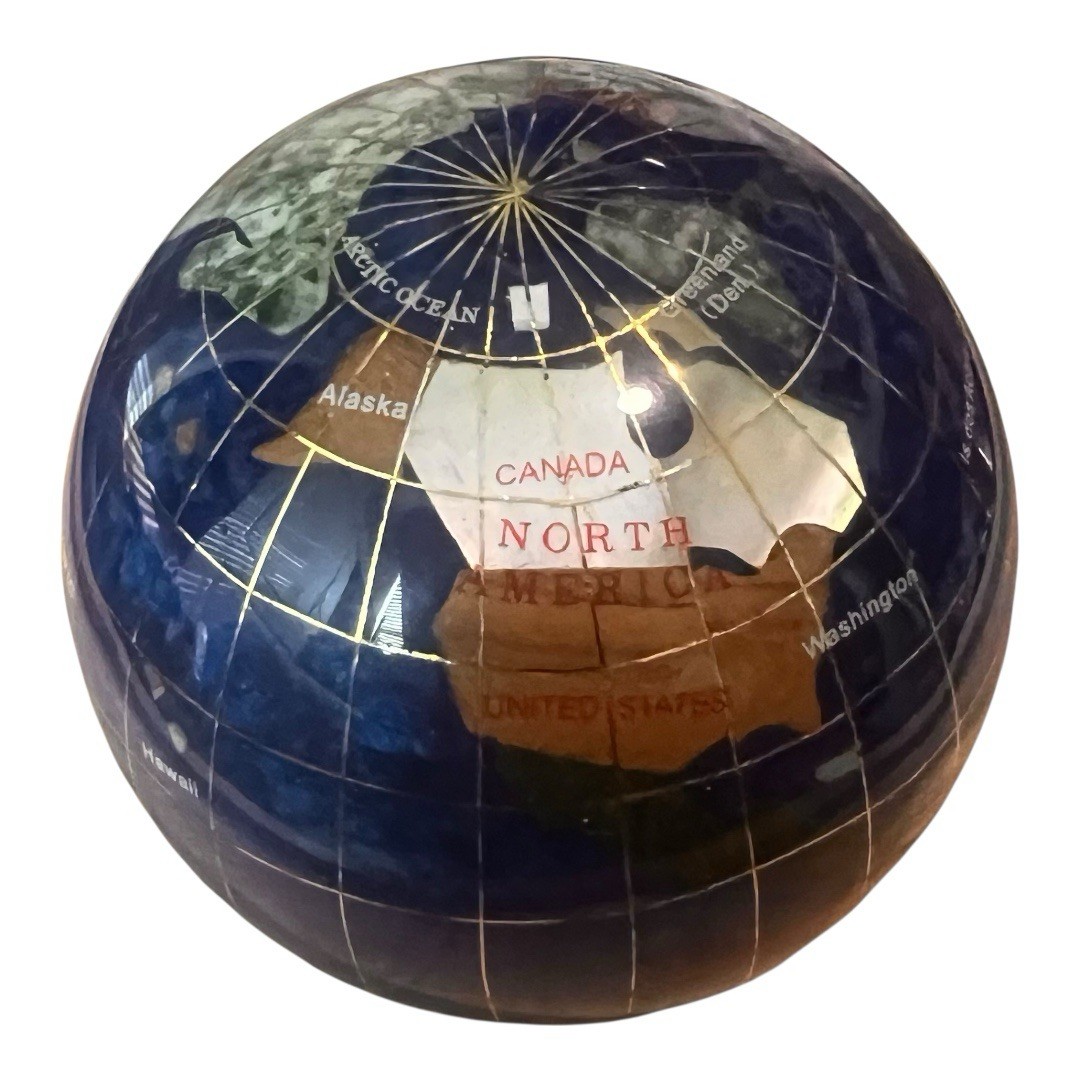 3in Inlaid GemStone Globe