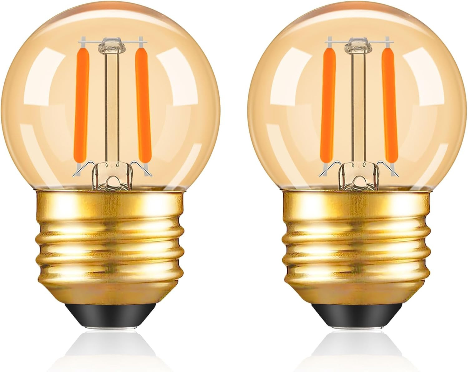 G40 LED Low Watt Light Bulbs Warm Glow E26 Amber 1W 10 Watt Light Bulb,Low Lumen