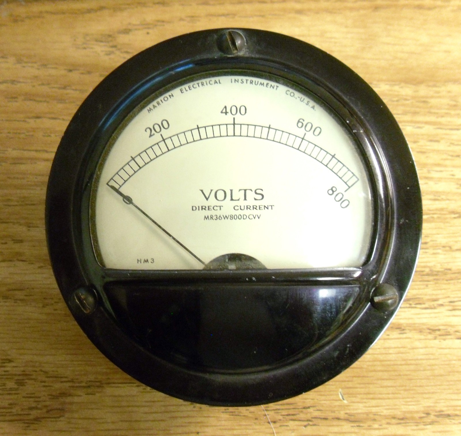 DC Volts 0 - 800 Analog Panel Meter - Marion HM3 - MR36W80DCVV
