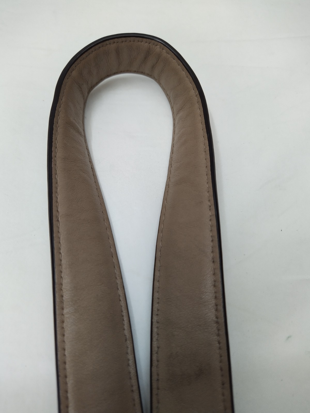 Gray Leather Replacement Strap W/ Godltone Push Gate Hook